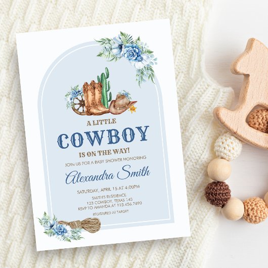 Invitation Baby Shower Cow-boy