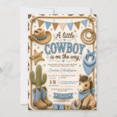 Invitation Baby Shower Cow-boy (Devant)