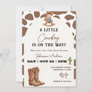 Invitation Baby Shower Cow-Boy de Style Occidental