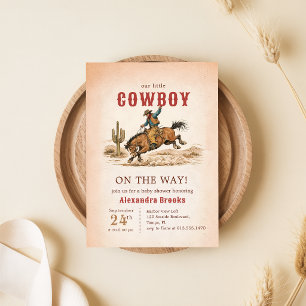 Invitation Baby Shower Cow-boy du désert de l'Ouest