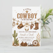 Invitation Baby Shower Cow-Boy Occidental (Debout devant)