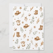 Invitation Baby Shower Cow-Boy Rustique (Dos)
