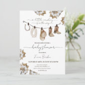 Invitation Baby shower Cowboy. (Debout devant)