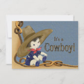 Invitation Baby shower Cowboy (Devant)