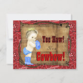 Invitation Baby shower Cowboy (Devant)