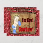 Invitation Baby shower Cowboy (Devant / Derrière)