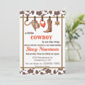 Invitation Baby shower Cowboy (Debout devant)