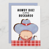 Invitation Baby shower Cowboy (Devant / Derrière)