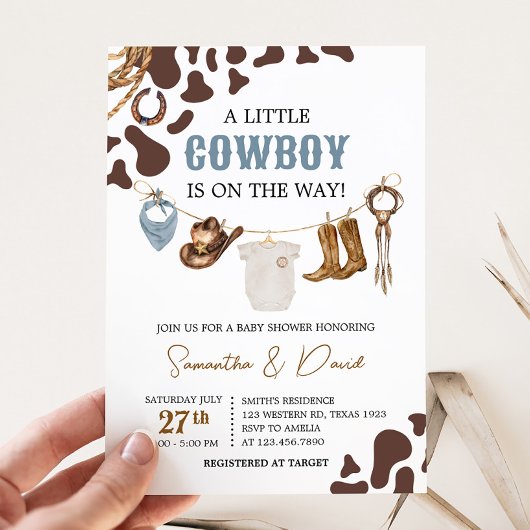 Invitation Baby shower Cowboy