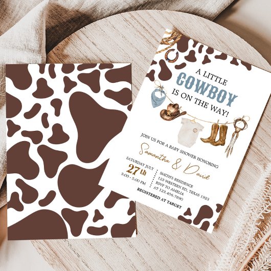 Invitation Baby shower Cowboy