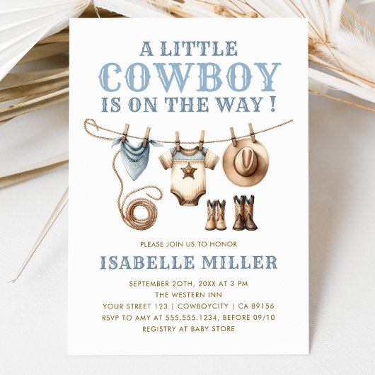 Invitation Baby shower Cowboy