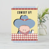 Invitation Baby shower Cowboy (Debout devant)