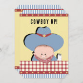 Invitation Baby shower Cowboy (Devant / Derrière)