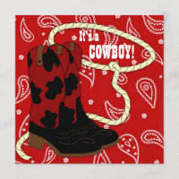 Baby Shower Cowboy Bandana Rouge