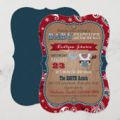 Invitation Baby shower Cowboy Bandanna Jumper (Devant / Derrière)