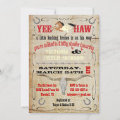 Invitation Baby shower Cowboy Bucking Bronco Couples (Devant)