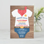 Invitation Baby shower Cowboy, Impression Vache, P (Debout devant)