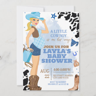 Invitation Baby shower Cowboy Invitation Rodeo Inv