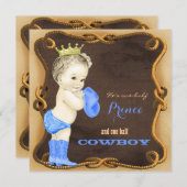 Invitation Baby shower Cowboy Prince (Devant / Derrière)