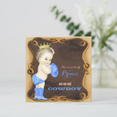 Invitation Baby shower Cowboy Prince (Debout devant)