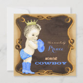 Invitation Baby shower Cowboy Prince (Devant)