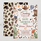 Invitation Baby shower CowBoy Ranch personnel (Devant / Derrière)
