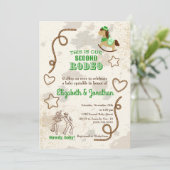 Invitation Baby shower Cowboy Rodeo Green Howdy (Debout devant)
