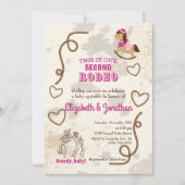 Invitation Baby shower Cowboy Rodeo Rose Howdy (Devant)