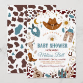 Invitation Baby shower Cowboy Wild West Invitation (Devant / Derrière)