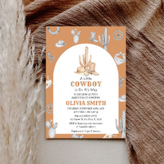 Invitation Baby shower Cowboy Wild West Modèle de l'invitatio