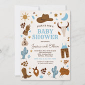 Invitation Baby shower Cowboy Wild West Rodeo Ranch (Devant)