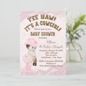 Invitation Baby shower Cowgirl (Debout devant)