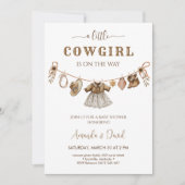 Invitation Baby shower Cowgirl (Devant)