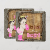 Invitation Baby shower Cowgirl (Devant / Derrière)