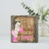 Invitation Baby shower Cowgirl (Debout devant)