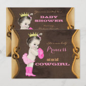 Invitation Baby shower Cowgirl (Devant / Derrière)