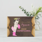 Invitation Baby shower Cowgirl (Debout devant)