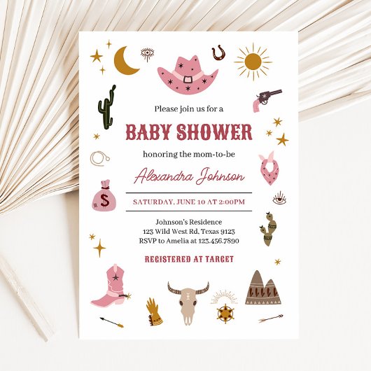 Invitation Baby shower Cowgirl