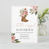 Invitation Baby shower Cowgirl (Debout devant)