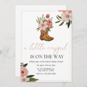 Invitation Baby shower Cowgirl (Devant / Derrière)