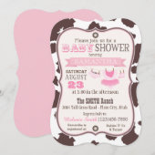 Invitation Baby shower Cowgirl Bandanna Tutu (Devant / Derrière)