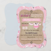 Invitation Baby shower Cowgirl Bandanna Tutu (Devant / Derrière)