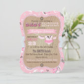 Invitation Baby shower Cowgirl Bandanna Tutu (Debout devant)