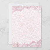 Invitation Baby shower cowgirl en dentelle rose (Dos)