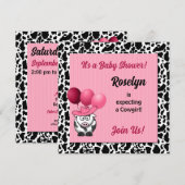 Invitation Baby shower cowgirl rose (Devant / Derrière)