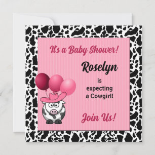 Invitation Baby shower cowgirl rose