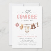 Invitation Baby shower cowgirl rose (Devant)