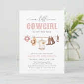 Invitation Baby shower cowgirl rose (Debout devant)