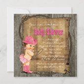 Invitation Baby shower Cowgirl rose et Brown (Dos)