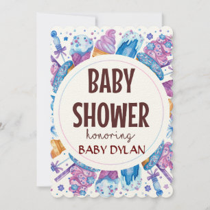 Invitation Baby shower Crème glacée Aquarelle Art